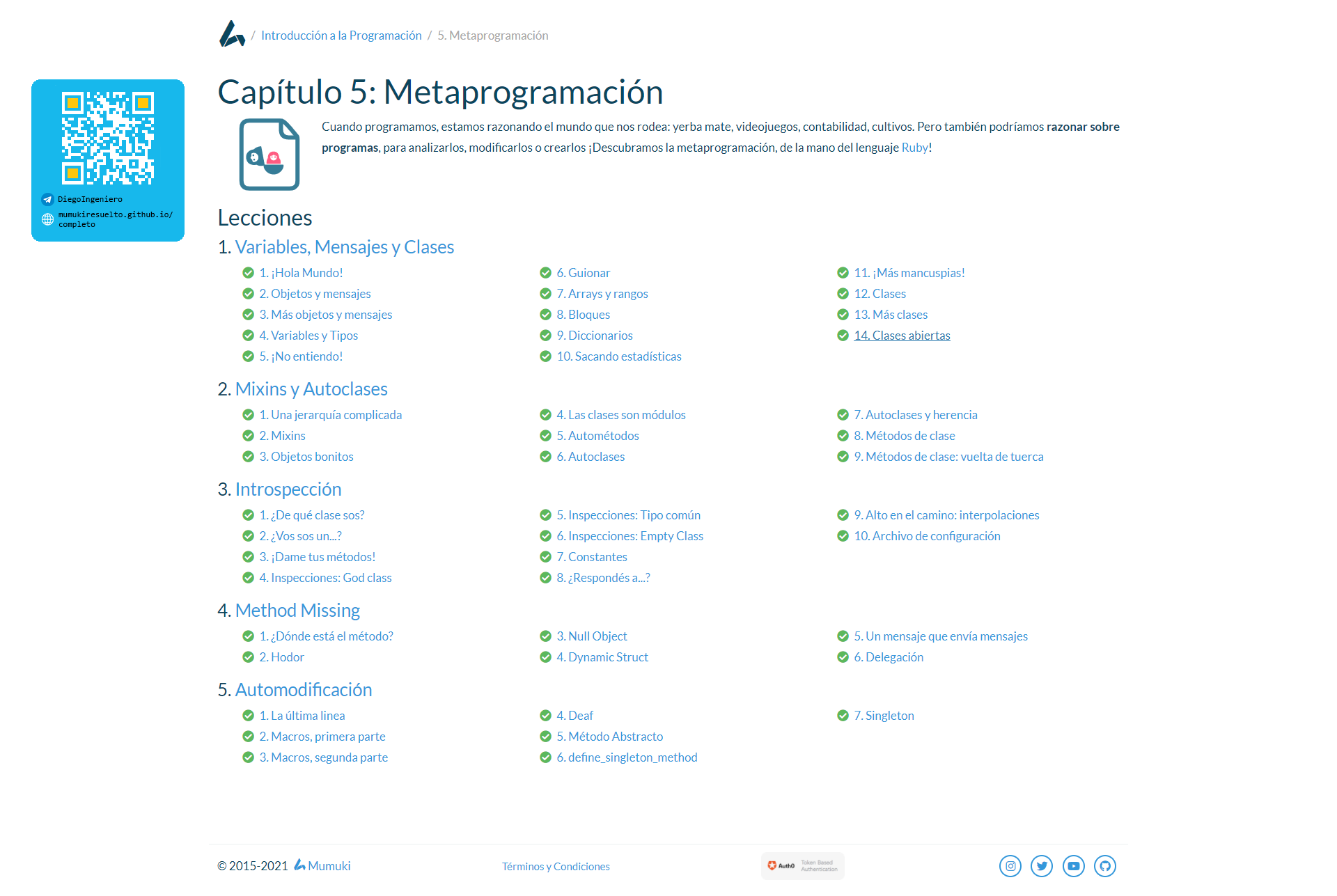 Muestreo de capítulo 5 realizado